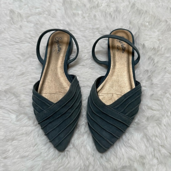 Seychelles Dusty Blue Pointed Toe Slingback Shoes Size 6 - Picture 10 of 12